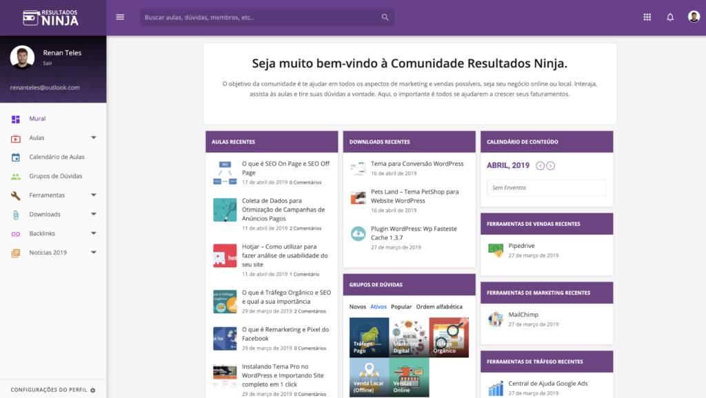 Por dentro da Comunidade Resultados Ninja